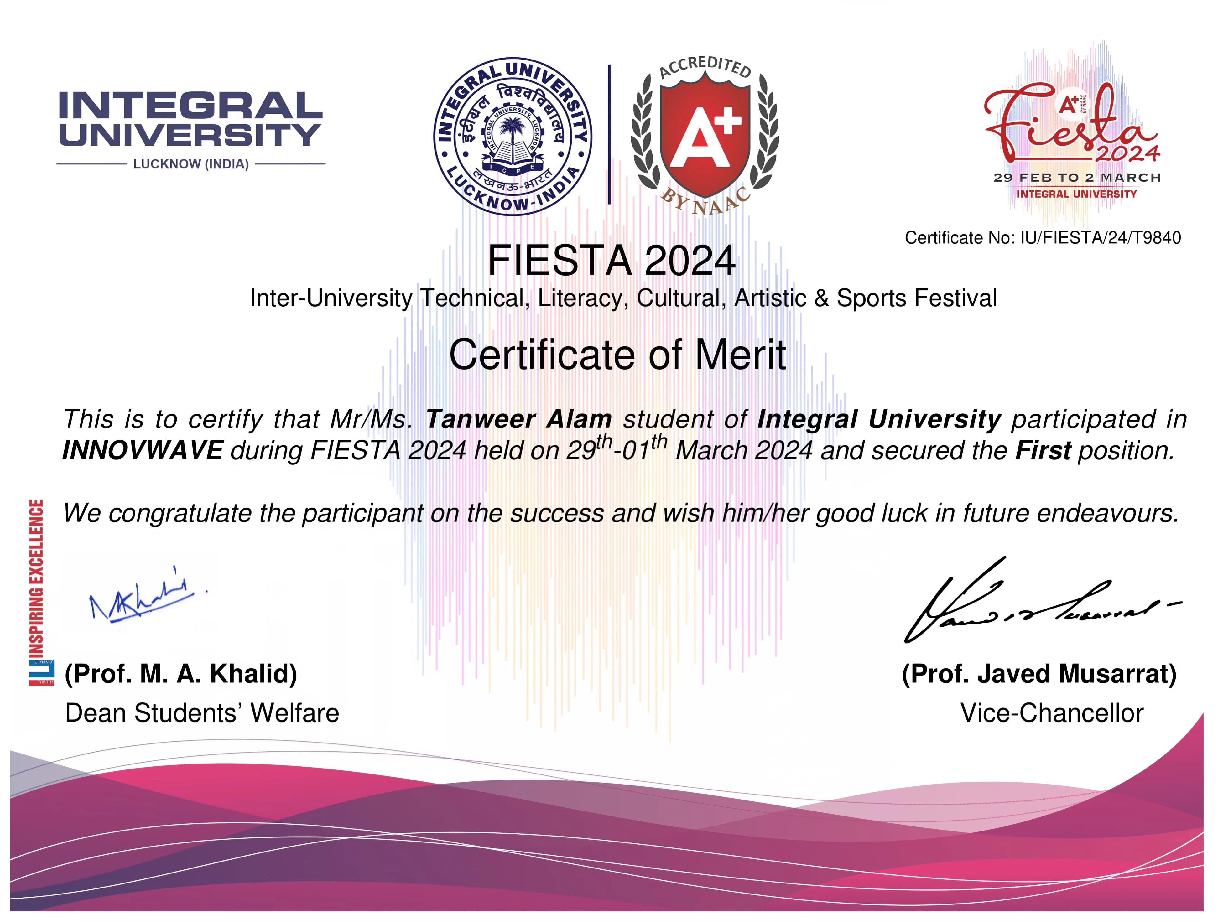 Innowave Winner — Integral University